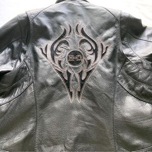 Harley Davidson Black Leather Biker Jacket Women’s Plus Size